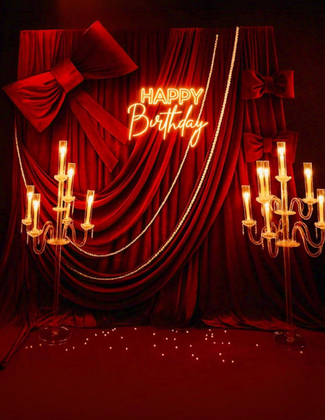 Royal Scarlet luxe bow decor